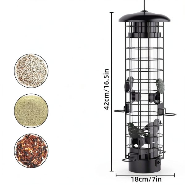 Niser Squirrel Proof Metal Bird Feeder Green Hanging Mount 3lb-5