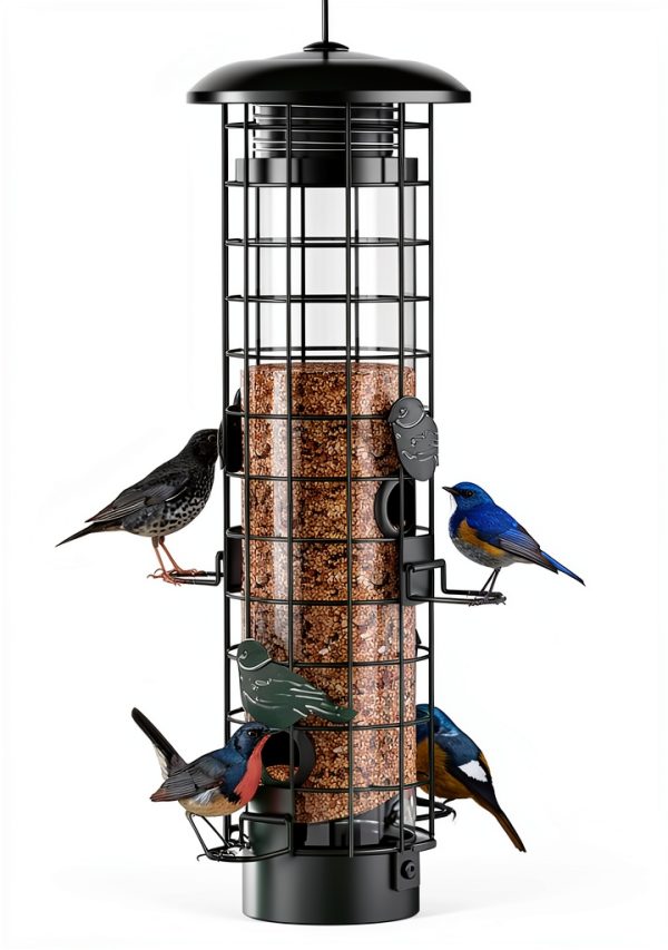 Niser Squirrel Proof Metal Bird Feeder Green Hanging Mount 3lb-0