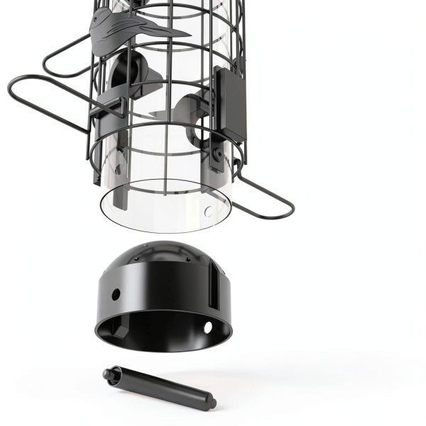 Niser Squirrel Proof Metal Bird Feeder Green Hanging Mount 3lb-4