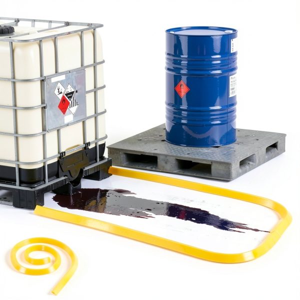 Spill Barrier Dike Pushglossy 2‑Piece Yellow 5ft Lab Blocker Set-4